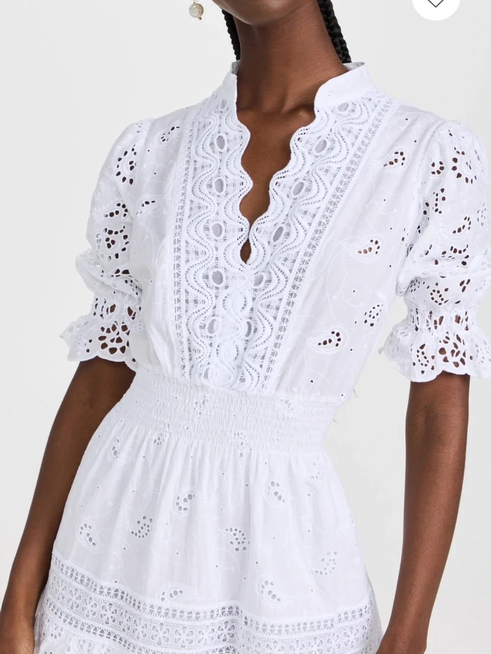 Temptation Positano White Eyelet Lace Short Dress - Picture 1 of 4